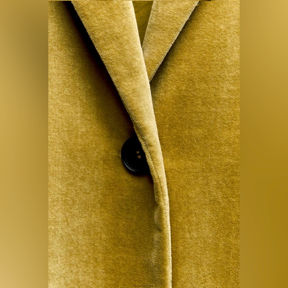 NWT ZARA VELVET COAT ZW COLLECTION LIGHT KHAKI! SIZE 2 SMALL & 1 LARGE❣️Mustard - Picture 7 of 12